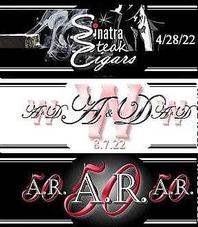 Cigar label samples from actual Miami events